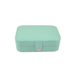 White PU Leather Round Corner Flip Jewelry Box - Trending Tina