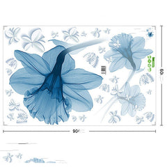 Nordic Blue Flower Background Ring Creating Decorative Wall Stickers - Trending Tina