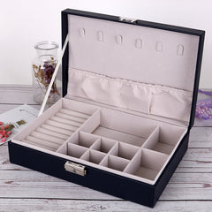 PU Leather Double-layer Jewelry Box Jewelry Storage Bag - Trending Tina