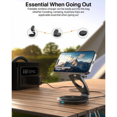 3-in-1 MagSafe Travel Charger – Foldable Wireless Station + 30W Plug