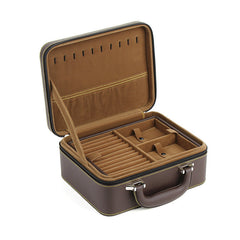 Leather Travel Jewelry Box Double Layer Detachable Jewelry Storage Box - Trending Tina