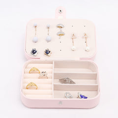 Double layer PU Leather Mini Portable Jewelry Box - Trending Tina