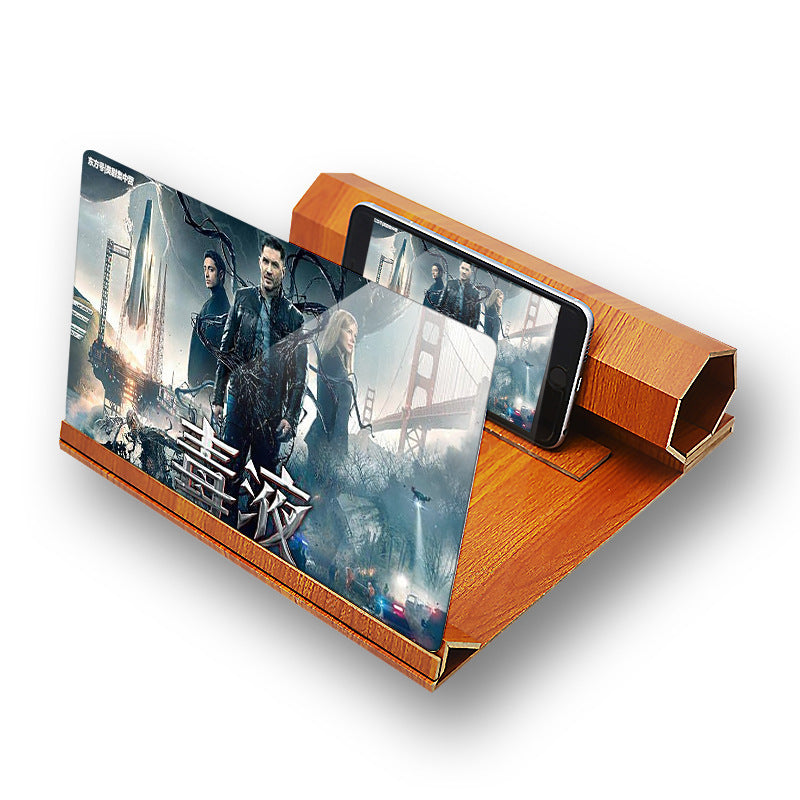 Mobile Phone Volume Magnifier Wood Grain 3D Mobile Phone Screen Magnifier HD - Trending Tina