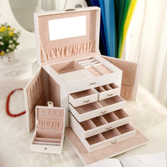 Five-layer Leather Cosmetic Storage Box Jewelry Multi-layer Jewelry Storage Box - Trending Tina