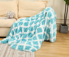 Warm Fluffy Shaggy Throw Blanket Bedspread Faux Fur Sofa Nap Blanket Bed Cover - Trending Tina