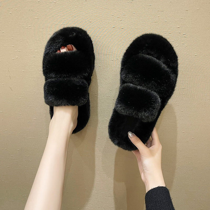 Fuzzy Slippers Women House Shoes Fluffy Bedroom Slippers - Trending Tina