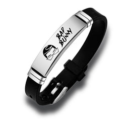 Hip Hop Bad Bunny Stainless Steel Silicone Bracelet Bangle