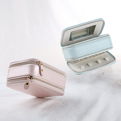 Simple Zipper Leather Jewelry Box Storage - Trending Tina