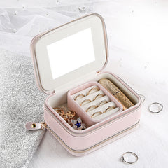 Simple Zipper Leather Jewelry Box Storage - Trending Tina