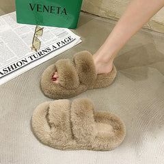 Fuzzy Slippers Women House Shoes Fluffy Bedroom Slippers - Trending Tina