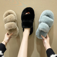 Fuzzy Slippers Women House Shoes Fluffy Bedroom Slippers - Trending Tina