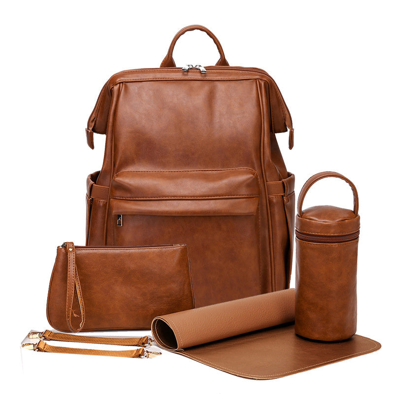 Leather mommy backpack - Trending Tina