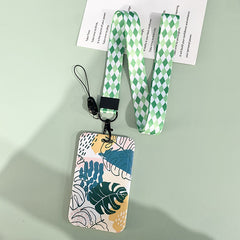 Green Plant Series Simple Fashion Lanyard Card Cover - Trending Tina