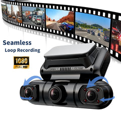 Hainatech Quad 1080p Dash Cam – 4 Channel Car Camera with Night Vision & GPS