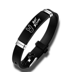 Hip Hop Bad Bunny Stainless Steel Silicone Bracelet Bangle