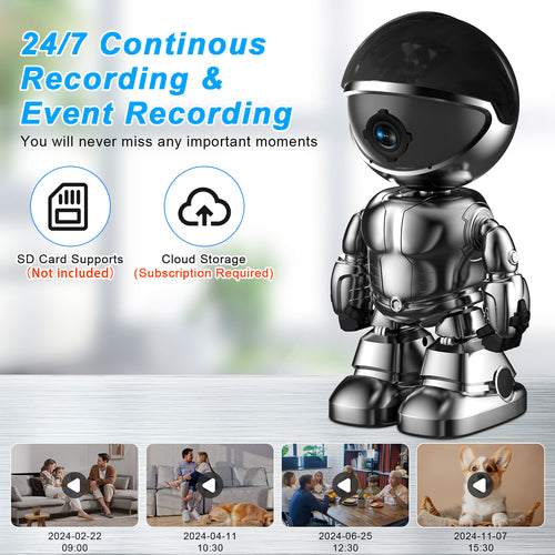 Smart Robot Camera – 3MP WiFi Baby Monitor & Home Security PTZ