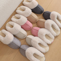 Winter Warm Plush Home Slippers Indoor Fur Slippers Women Soft Lined Cotton Shoes Comfy Non-Slip Bedroom Fuzzy House Shoes Women Couple - Trending Tina