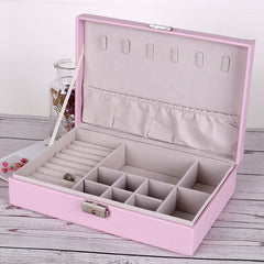 PU Leather Double-layer Jewelry Box Jewelry Storage Bag - Trending Tina