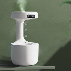 Bedroom Anti-Gravity Humidifier With Clock Water Drop Backflow Aroma Diffuser Large Capacity Office Bedroom Mute Heavy Fog Household Sprayer - Trending Tina