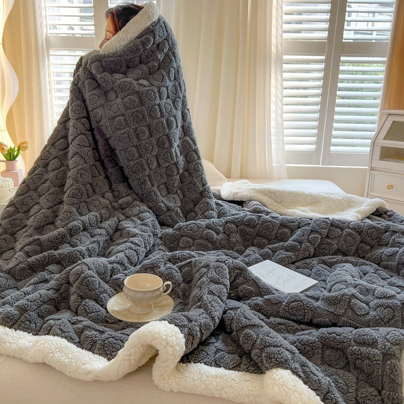 Double Layer Berber Fleece Blanket Thickened Tower Velvet Cover Blanket - Trending Tina