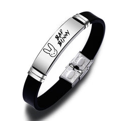 Hip Hop Bad Bunny Stainless Steel Silicone Bracelet Bangle