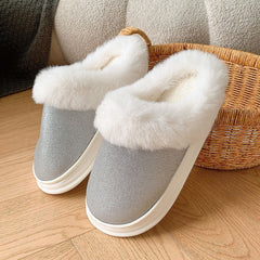 Fashion Frosted Sequined Plush Slippers Winter Warm Home Indoor Non-slip Bedroom Floor Fuzzy Slipper For Couple Women House Shoes - Trending Tina