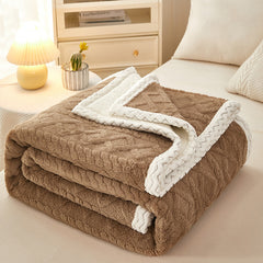 Blanket Double Thickened Warm Coral Fleece Sofa Blanket - Trending Tina