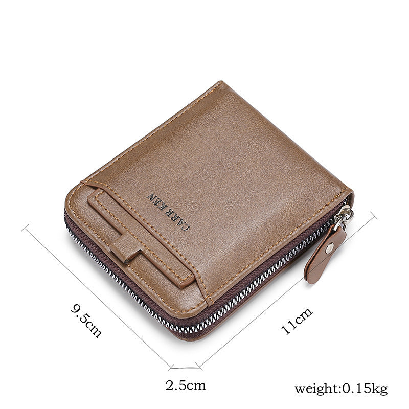 Men's Short Casual Fashion Zipper Wallet - Trending Tina