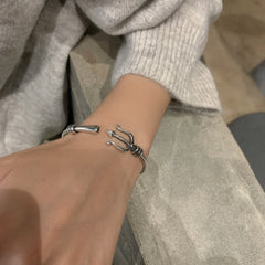 Silver Retro Bangle Bracelet - Trending Tina