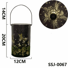 Iron Solar Lantern Butterfly Lamp Lawn Projection