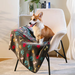 Pet Blanket Dog Cat Pad Warm Blanket Confetti Bone Dog's Paw Blanket - Trending Tina