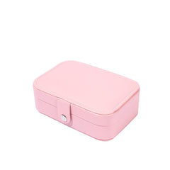 White PU Leather Round Corner Flip Jewelry Box - Trending Tina