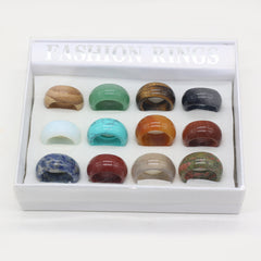 Natural Semi-precious Stone Colorful High-end Elegant Ring