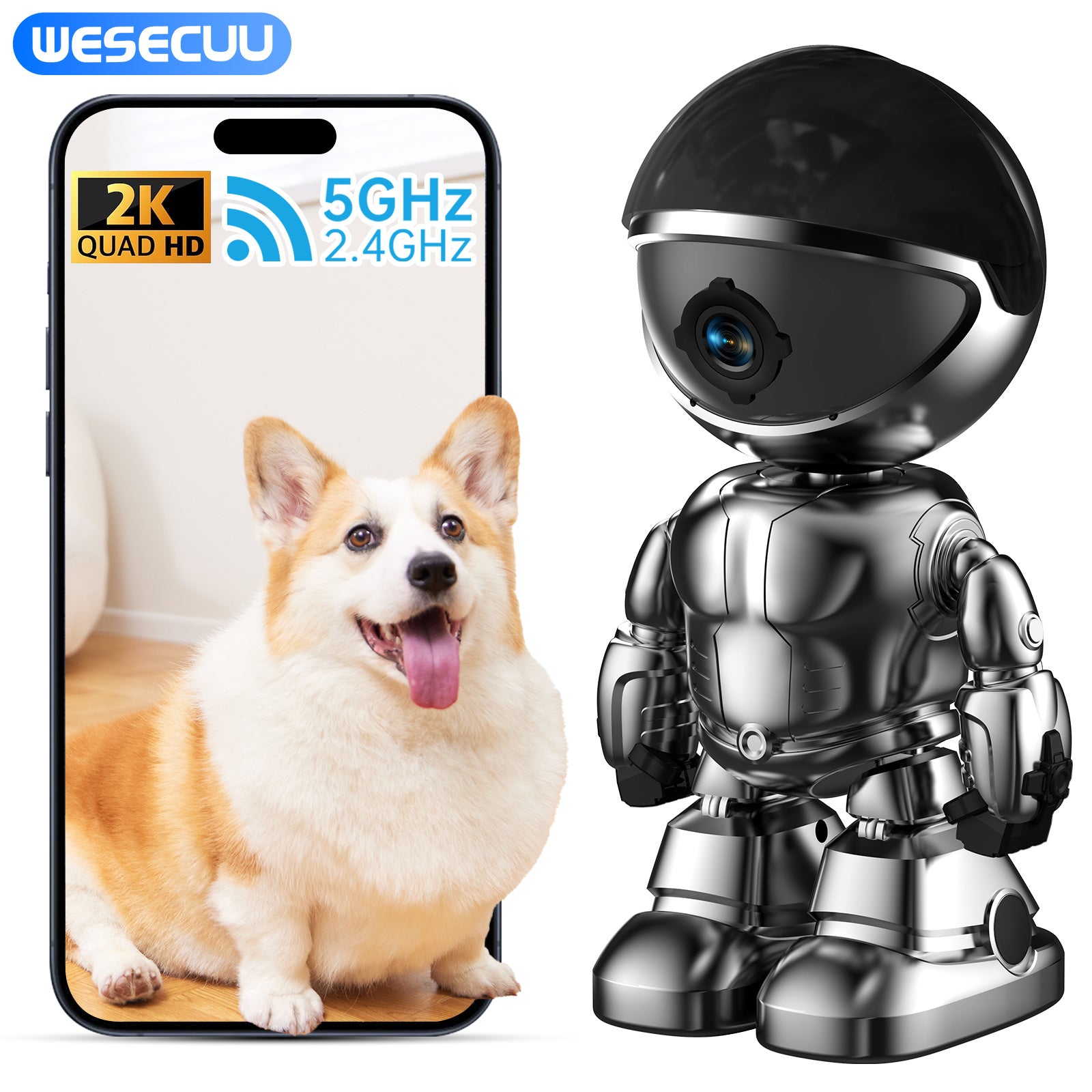 Smart Robot Camera – 3MP WiFi Baby Monitor & Home Security PTZ