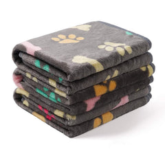 Pet Blanket Dog Cat Pad Warm Blanket Confetti Bone Dog's Paw Blanket - Trending Tina