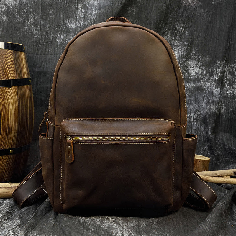 Leather men's backpack leather travel backpack - Trending Tina