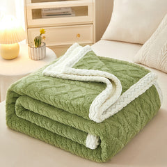 Blanket Double Thickened Warm Coral Fleece Sofa Blanket - Trending Tina