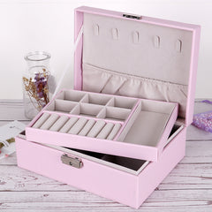 PU Leather Double-layer Jewelry Box Jewelry Storage Bag - Trending Tina