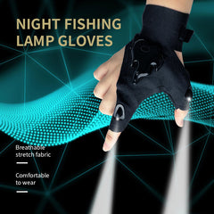 Led Light Charging Fishing Gloves High Elastic Non-slip