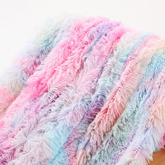 Warm Fluffy Shaggy Throw Blanket Bedspread Faux Fur Sofa Nap Blanket Bed Cover - Trending Tina