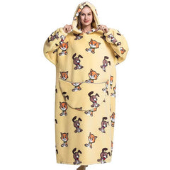 Fleece Hooded Wearable Blanket Sweatshirt - Trending Tina