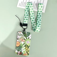 Green Plant Series Simple Fashion Lanyard Card Cover - Trending Tina