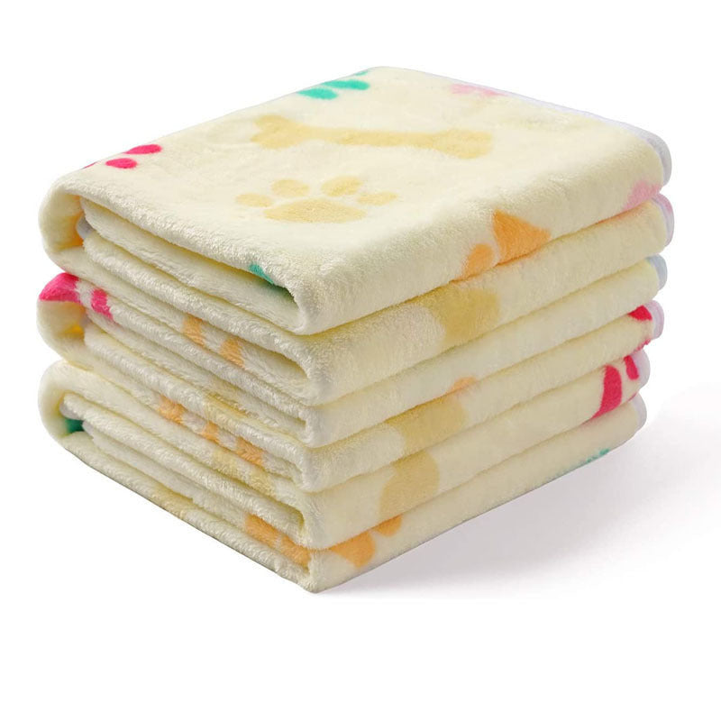 Pet Blanket Dog Cat Pad Warm Blanket Confetti Bone Dog's Paw Blanket - Trending Tina