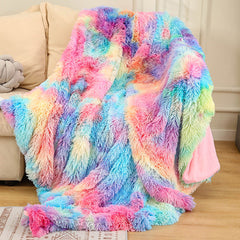 Warm Fluffy Shaggy Throw Blanket Bedspread Faux Fur Sofa Nap Blanket Bed Cover - Trending Tina