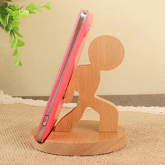 Creative  Mobile Phone Toma Back With Coin Beech Wood Lazy Phone Holder Custom Lettering - Trending Tina