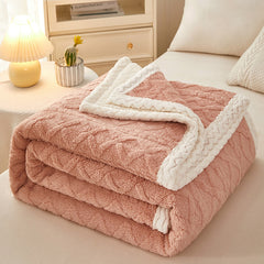 Blanket Double Thickened Warm Coral Fleece Sofa Blanket - Trending Tina