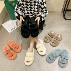 Fuzzy Slippers Women House Shoes Fluffy Bedroom Slippers - Trending Tina