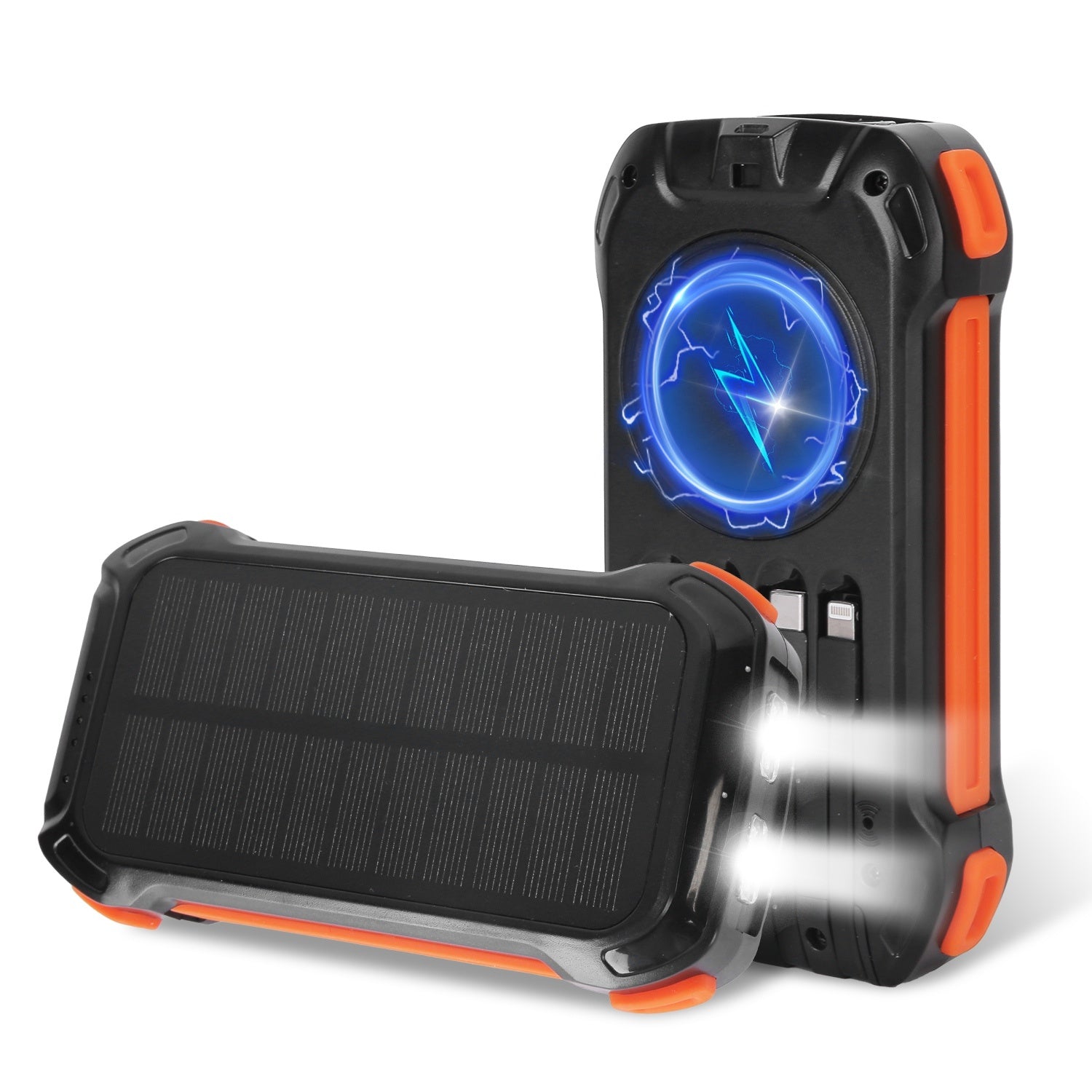 Solar Power Bank 49,800mAh – Wireless, Fast Charge & Flashlight
