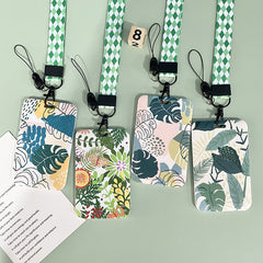 Green Plant Series Simple Fashion Lanyard Card Cover - Trending Tina