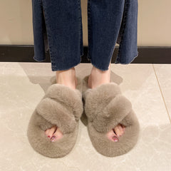 Winter Fuzzy Slippers Women Warm Soft Plush Shoes - Trending Tina